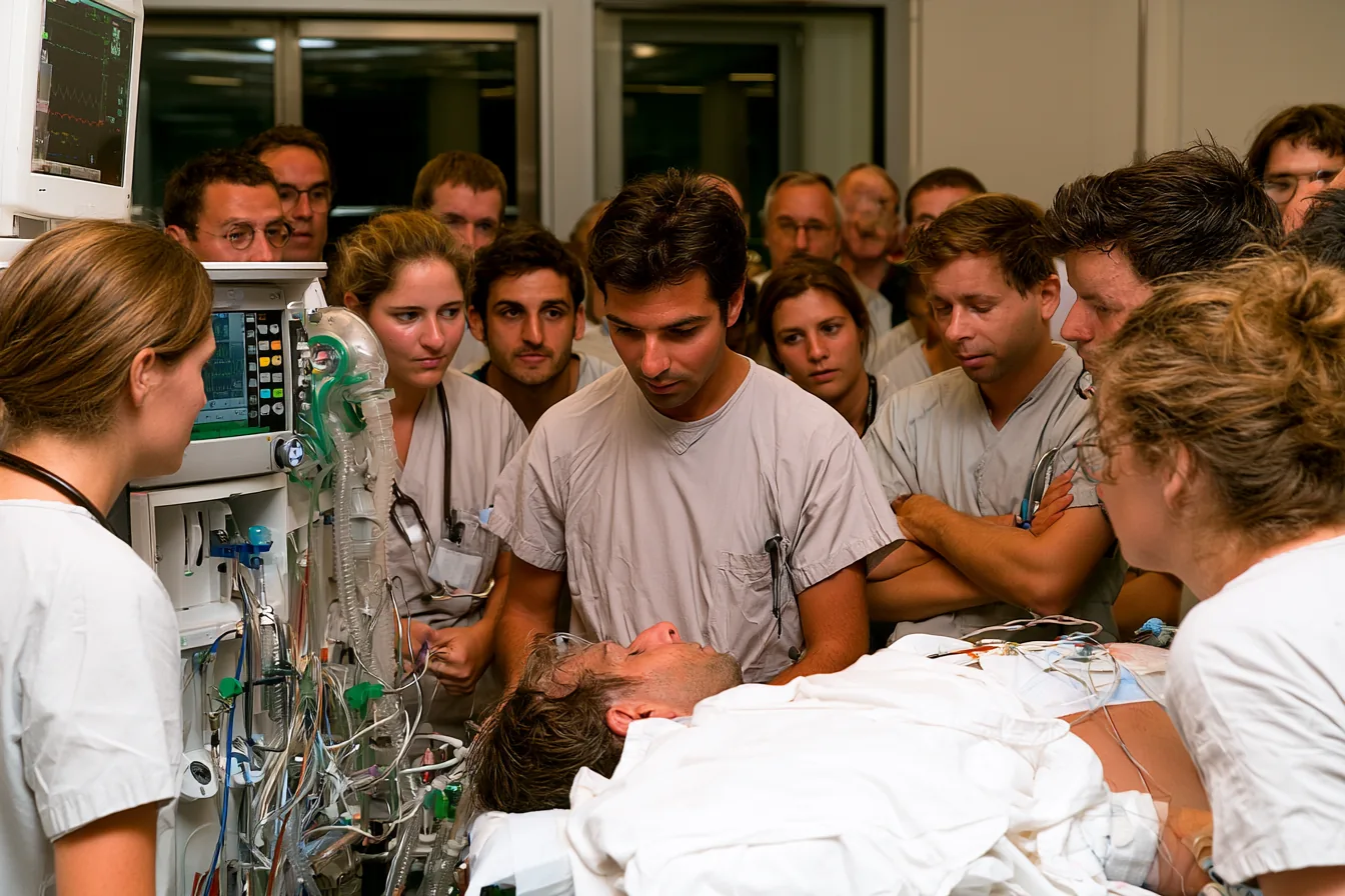 Studierende beobachten Anästhesie im OP – Anästhesiologie im Medizinstudium