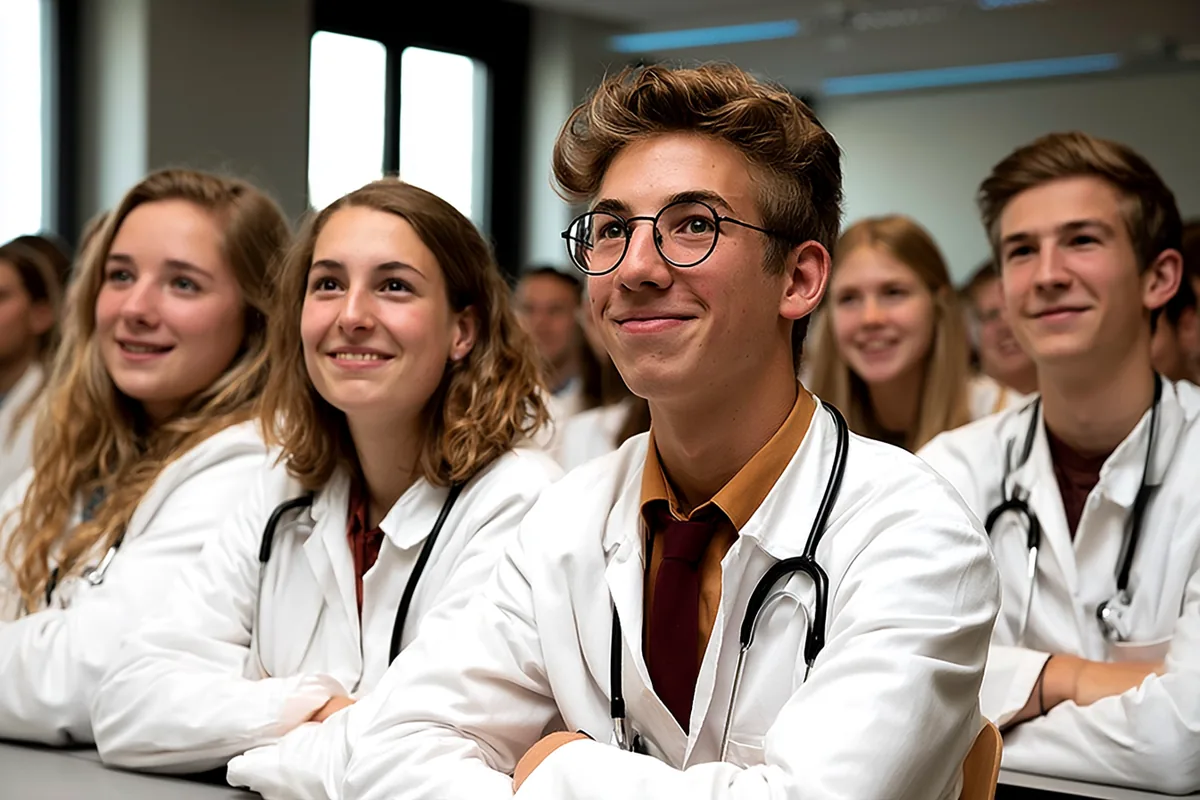 Medizinstudierende im klinischen Seminar – Arbeitsmedizin, Sozialmedizin im Medizinstudium