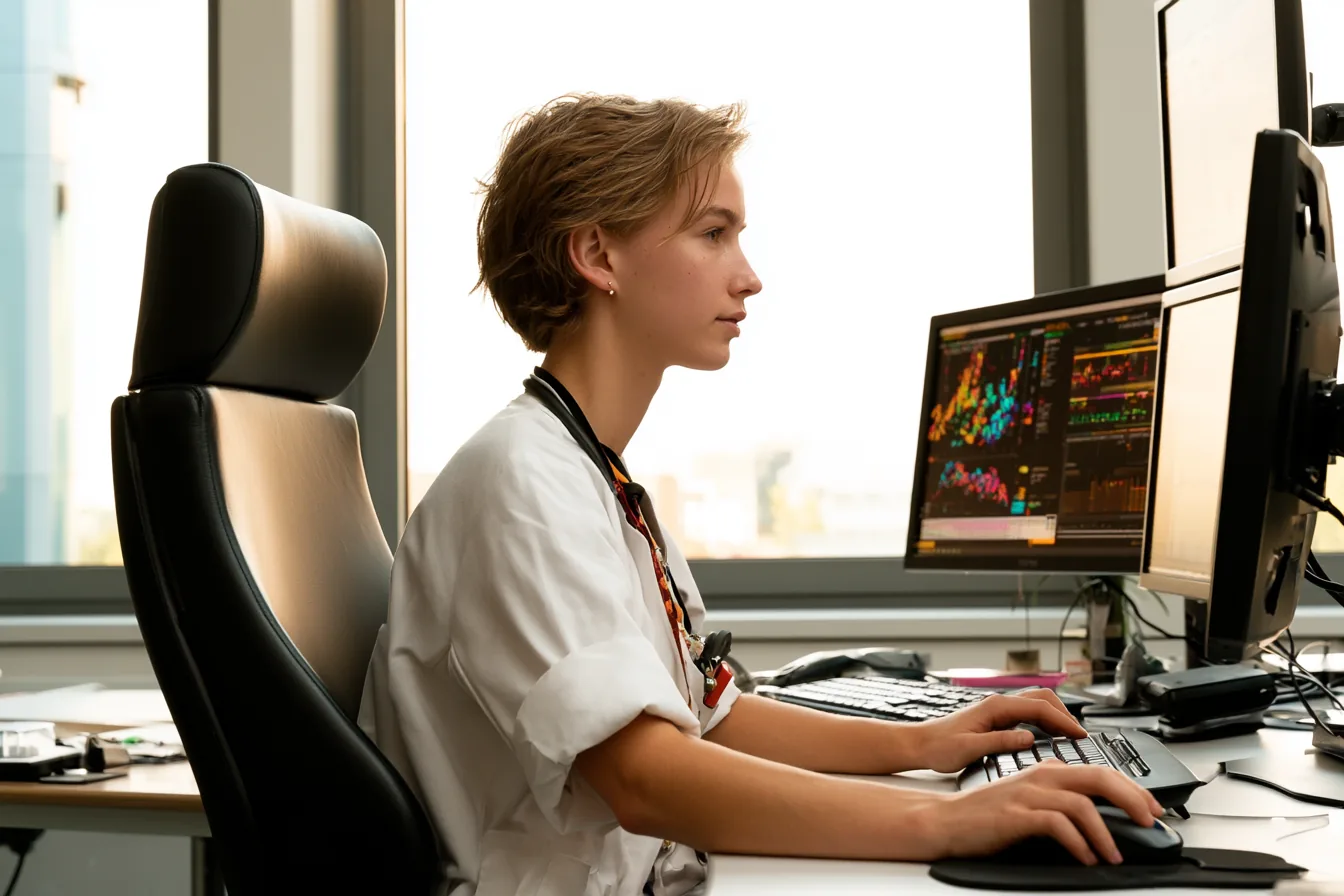 Bioinformatiker analysiert Genomdaten – Bioinformatik als Alternative zum Medizinstudium