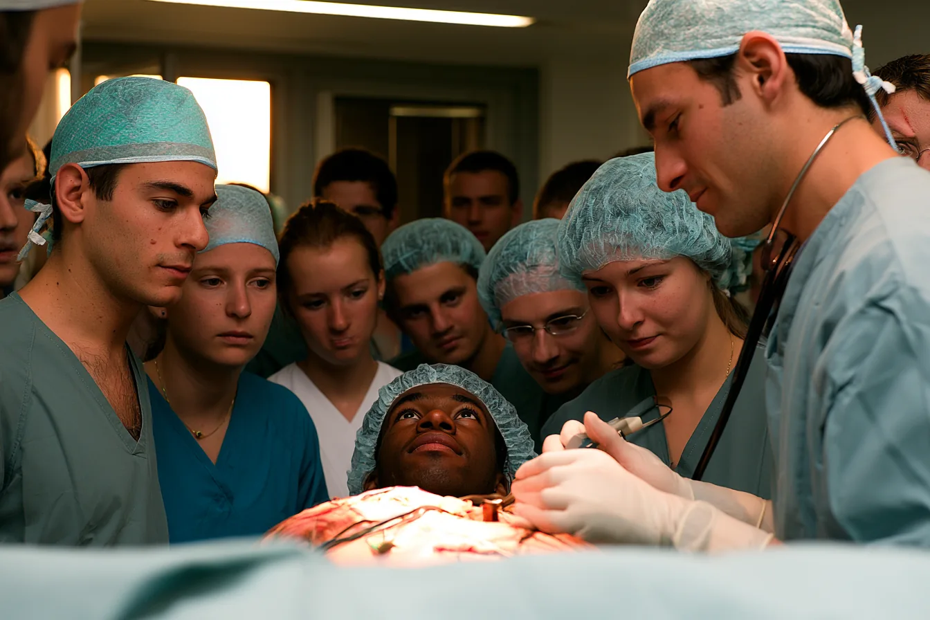 Studierende beobachten Operation – Chirurgie im Medizinstudium