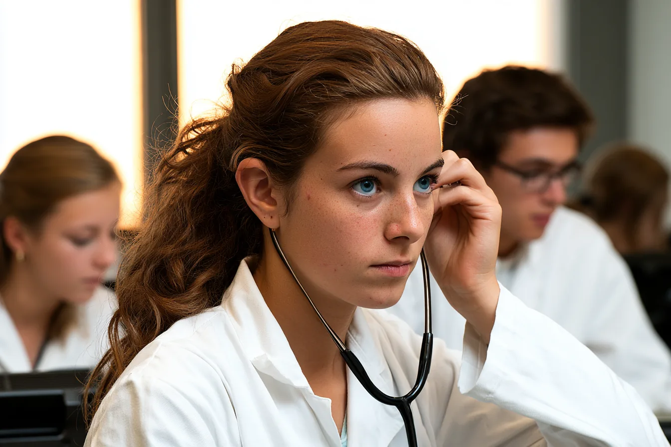 Studierende üben Ohruntersuchung – Hals-Nasen-Ohrenheilkunde im Medizinstudium