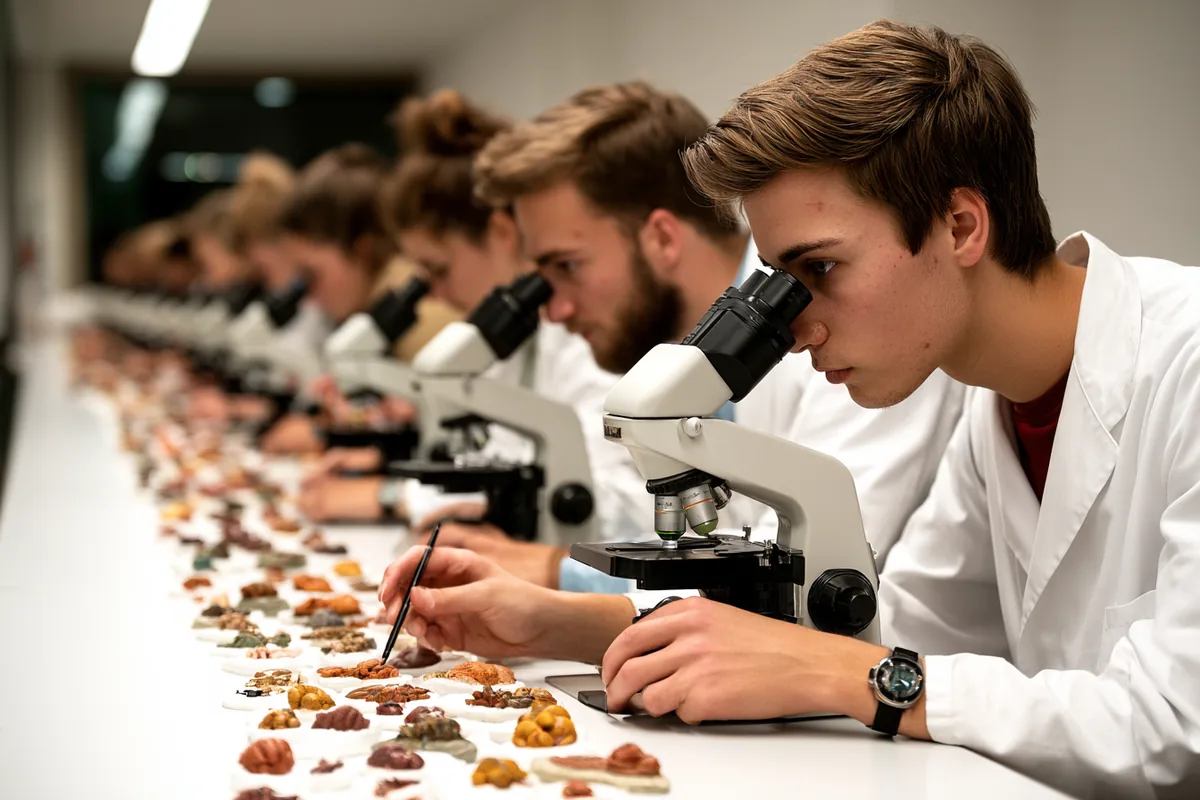 Studierende betrachten histologische Schnitte – Mikroskopische Anatomie im Medizinstudium
