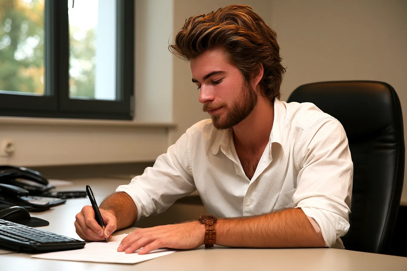 Bewerber schreibt Motivationsschreiben – Motivationsschreiben im Bewerbungsverfahren