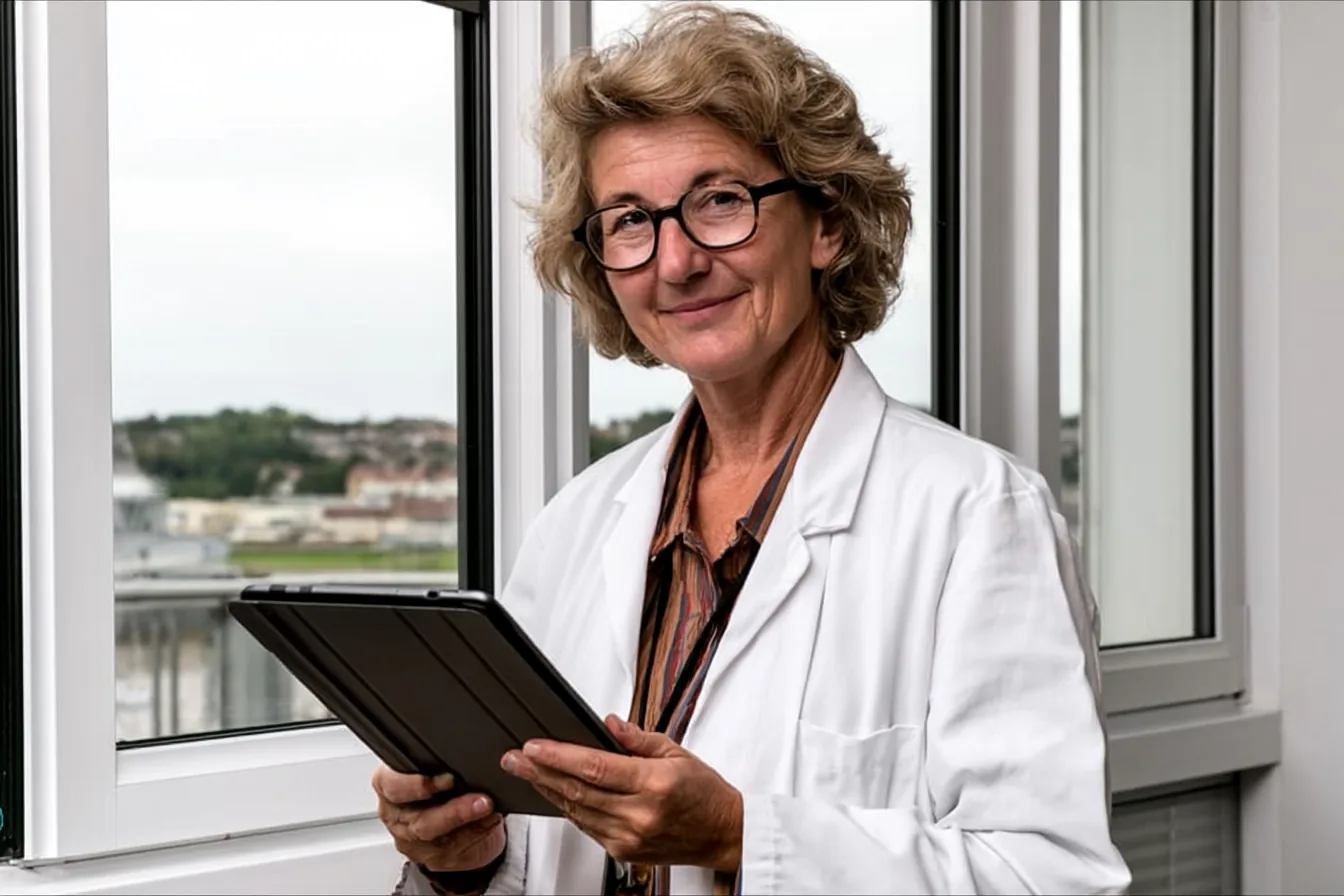 Pflegewissenschaftlerin mit Tablet auf Station – Pflegewissenschaft als Alternative zum Medizinstudium