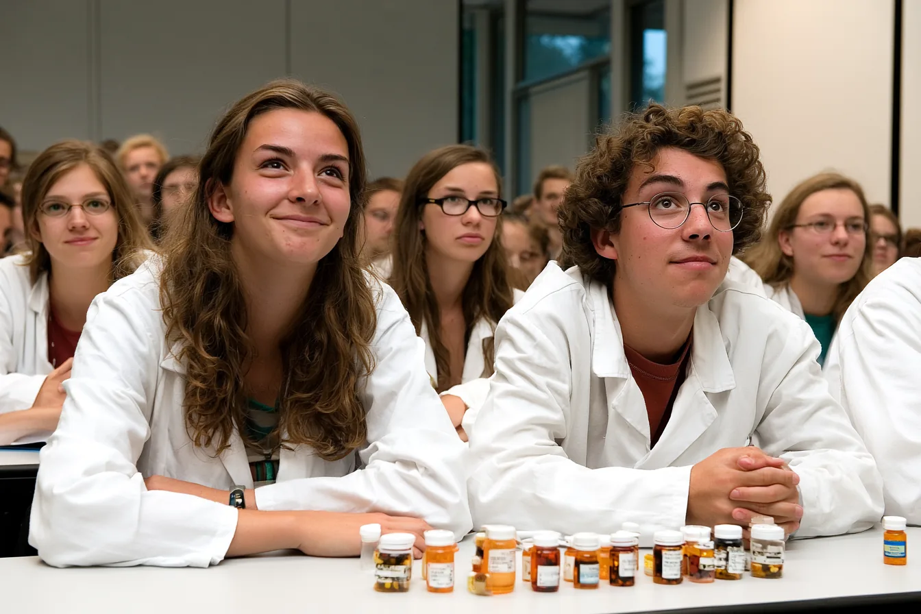 Studierende im Pharmakologie-Seminar – Pharmakologie, Toxikologie im Medizinstudium