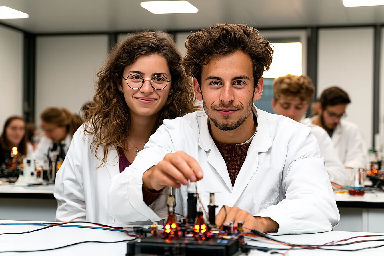 Medizinstudierende beim Physik-Praktikum – Physik für Mediziner im Medizinstudium