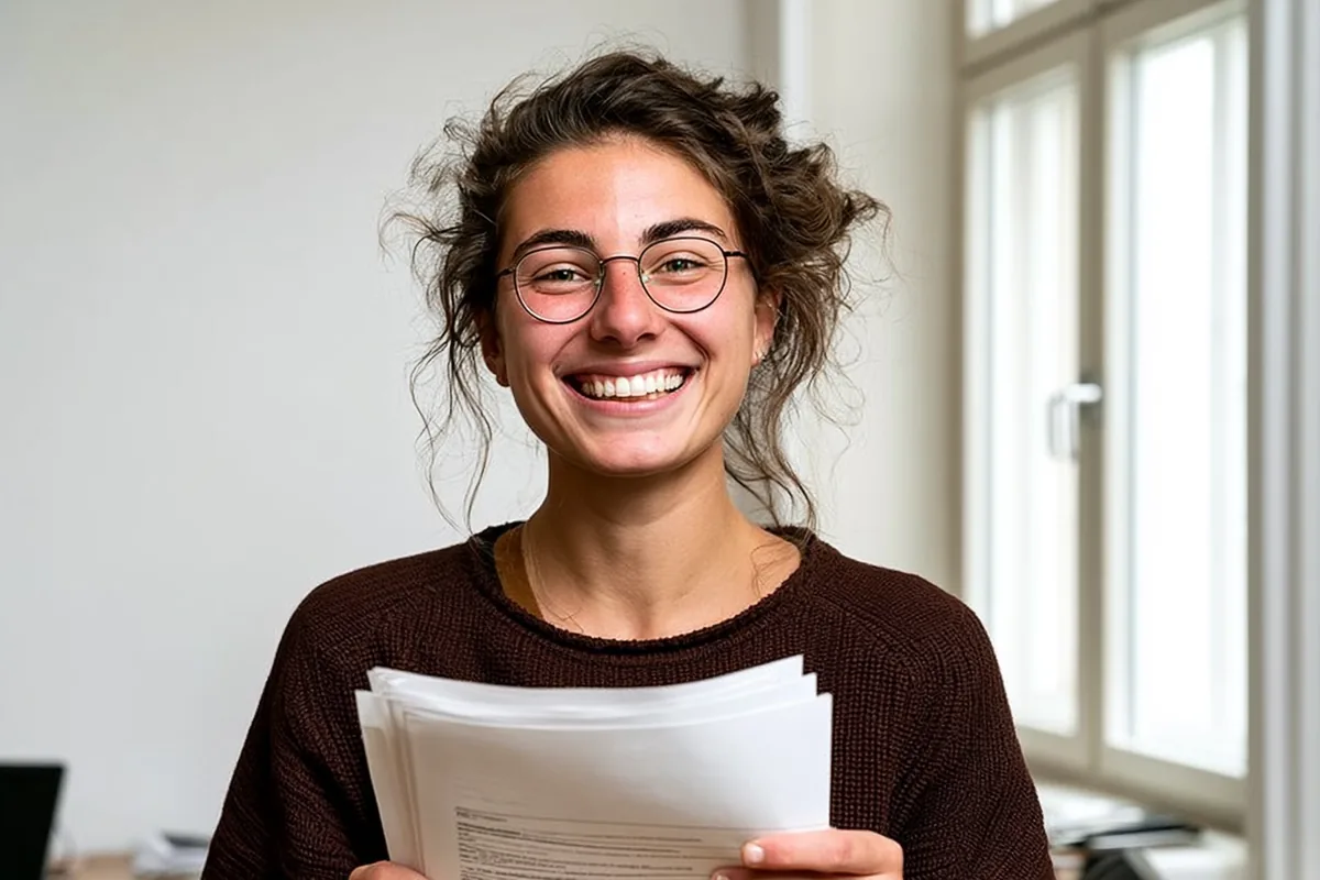Studierende mit Stipendiumsunterlagen – Stipendien für Medizinstudium