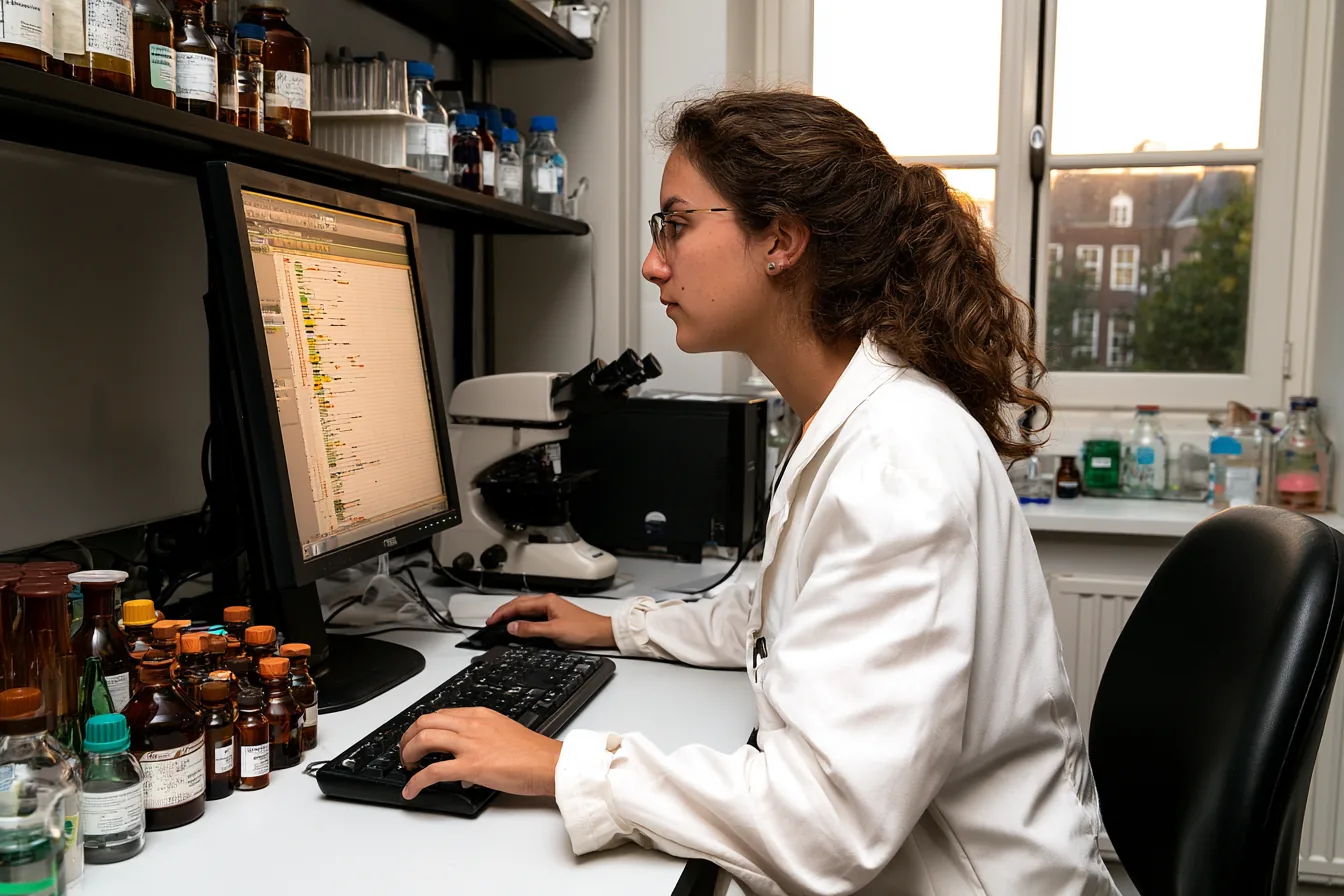Humangenetiker analysiert DNA-Sequenzen im Labor – Was macht ein Humangenetiker?