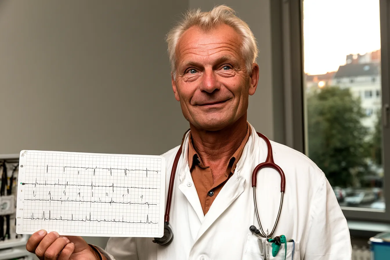 Kardiologe wertet EKG in moderner Klinik aus – Was macht ein Kardiologe?