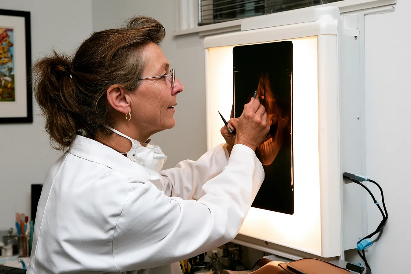 Kieferchirurg betrachtet 3D-Kieferscan – Was macht ein Kieferchirurg?